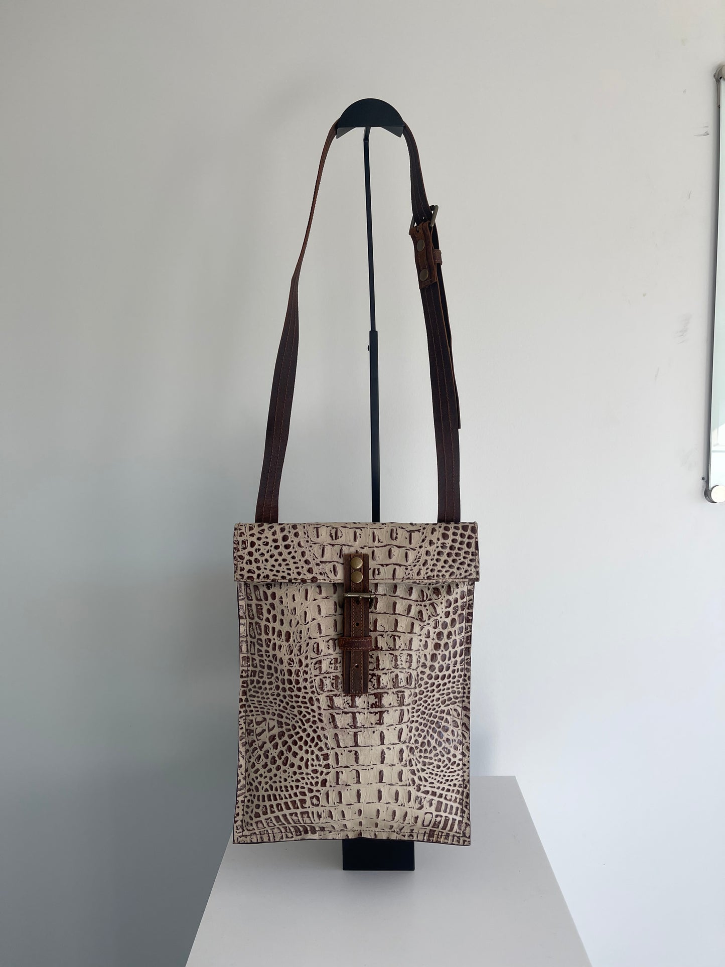 Rectangle Crocodile Embossed Crossbody