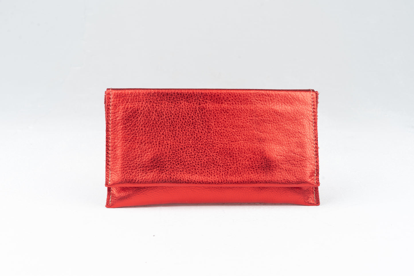 Metallic Lambskin Clutch
