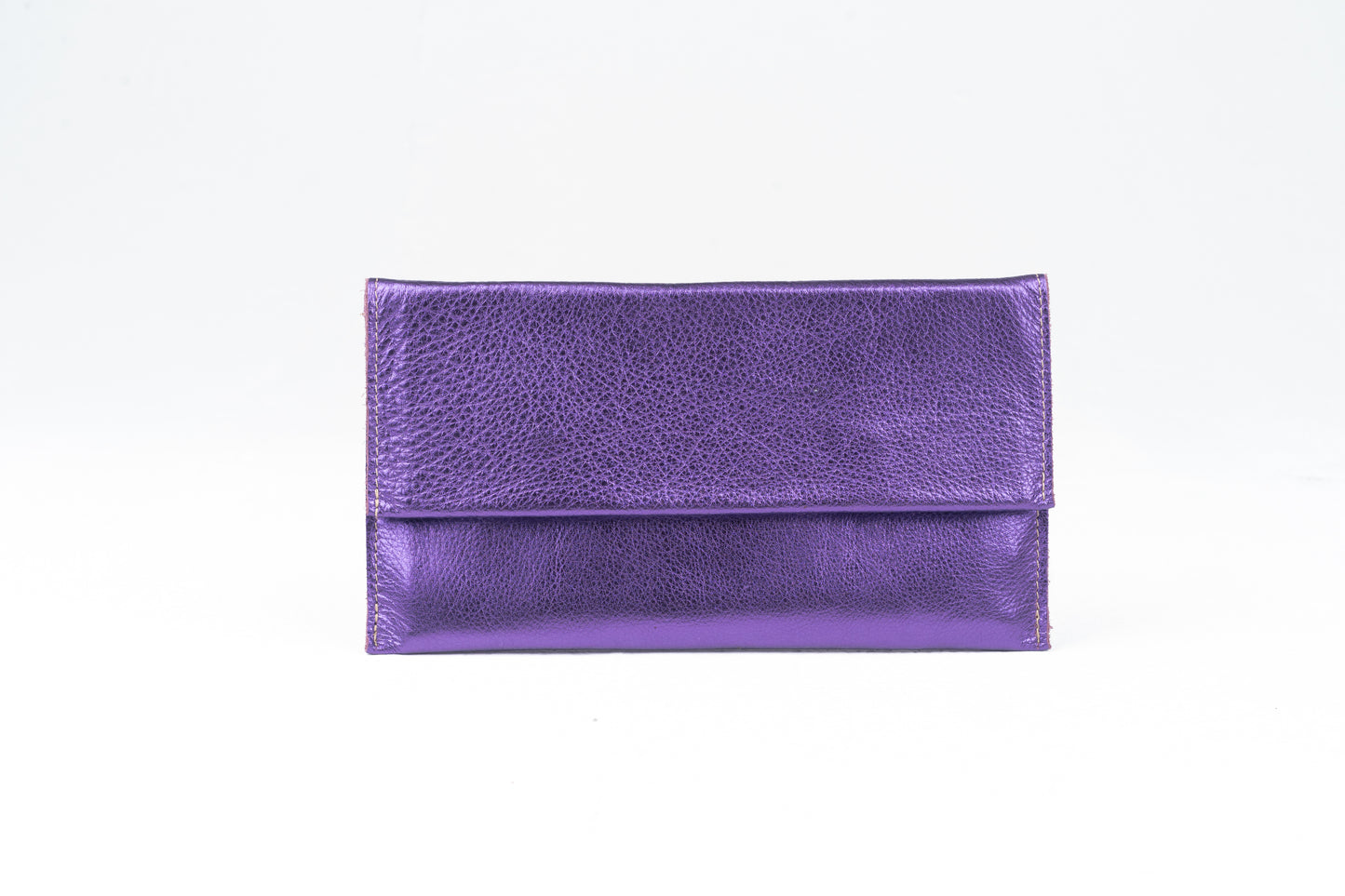 Metallic Lambskin Clutch
