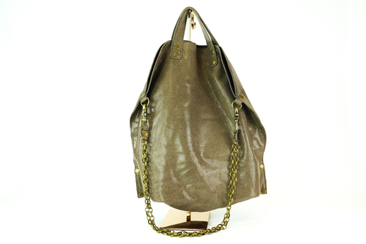 Metallic Leather Tote