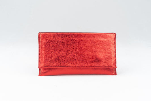 Metallic Lambskin Clutch
