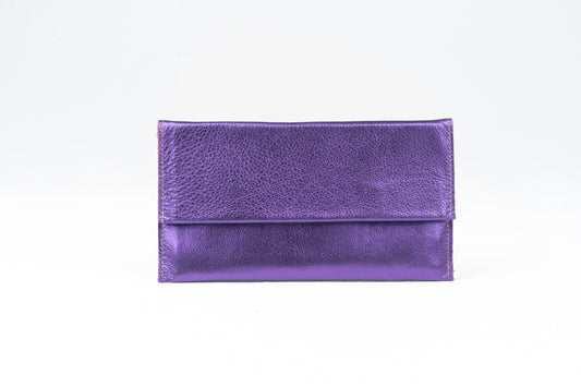 Metallic Lambskin Clutch