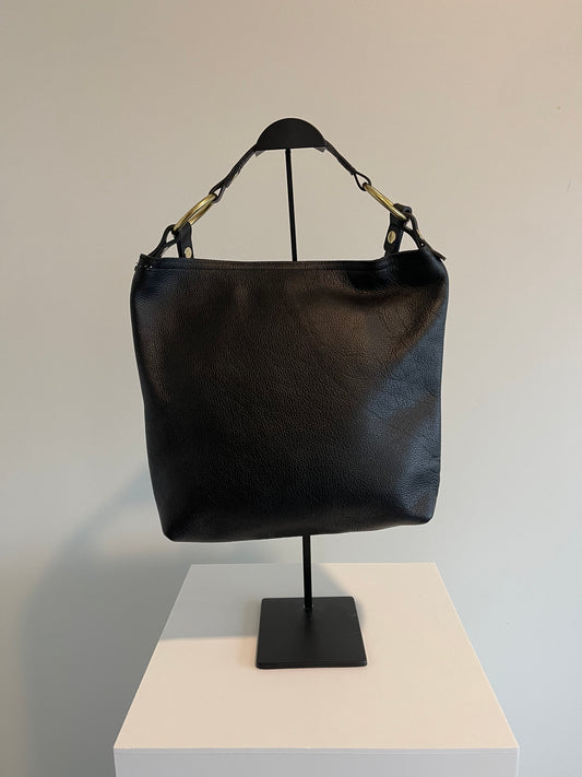 Black Two Ring Shoulder Bag