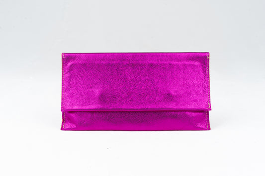 Metallic Lambskin Clutch